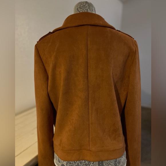 Brown faux suede women's jacket - Picture 2 of 2